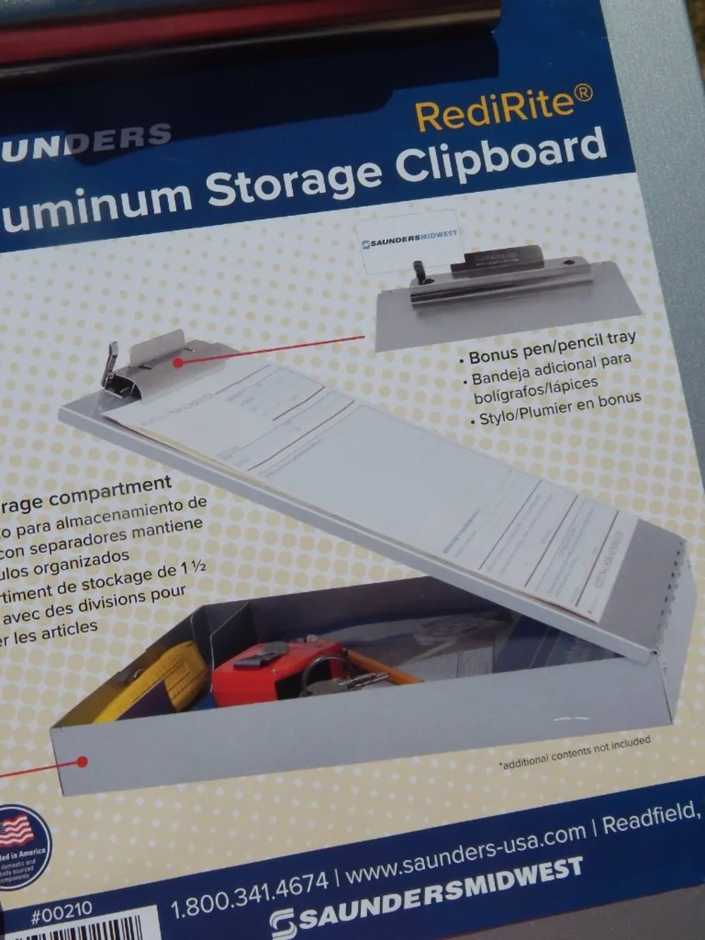 Saunders Aluminum Clipboard with Storage 9X13.5 NEW